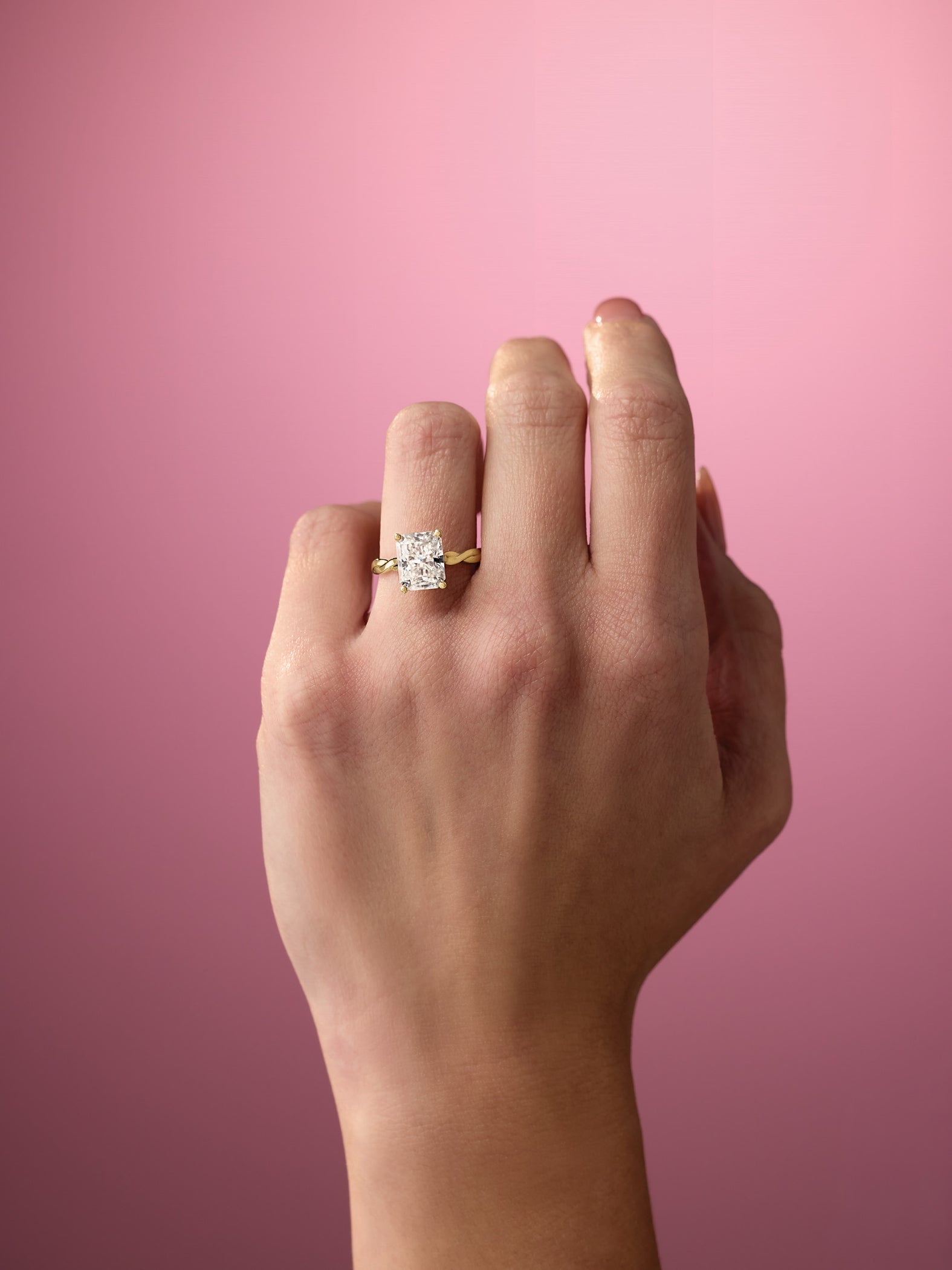 A solitaire engagement ring
