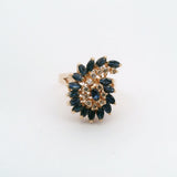 Vintage 14KY Spiral Sapphire + Diamond Ring