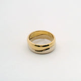 Vintage Cartier Love Me 18K Yellow & White Gold Wave Band Ring Set
