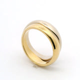 Vintage Cartier Love Me 18K Yellow & White Gold Wave Band Ring Set